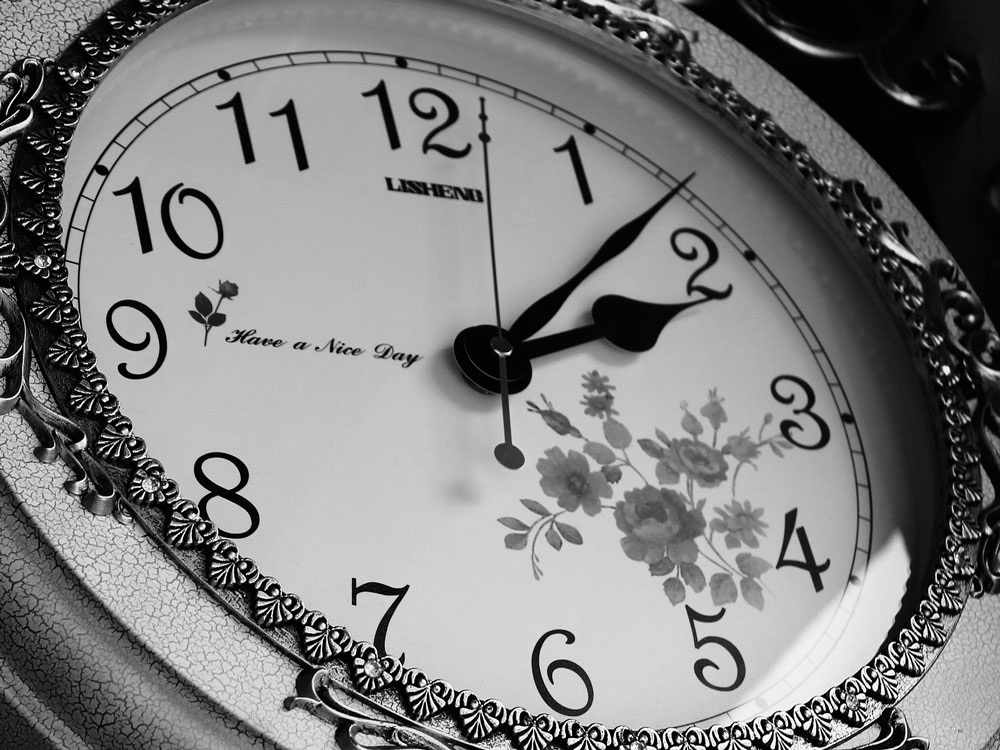 Analogue Antique Black and White Clock